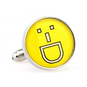 Butoni camasa cu model smiley galben